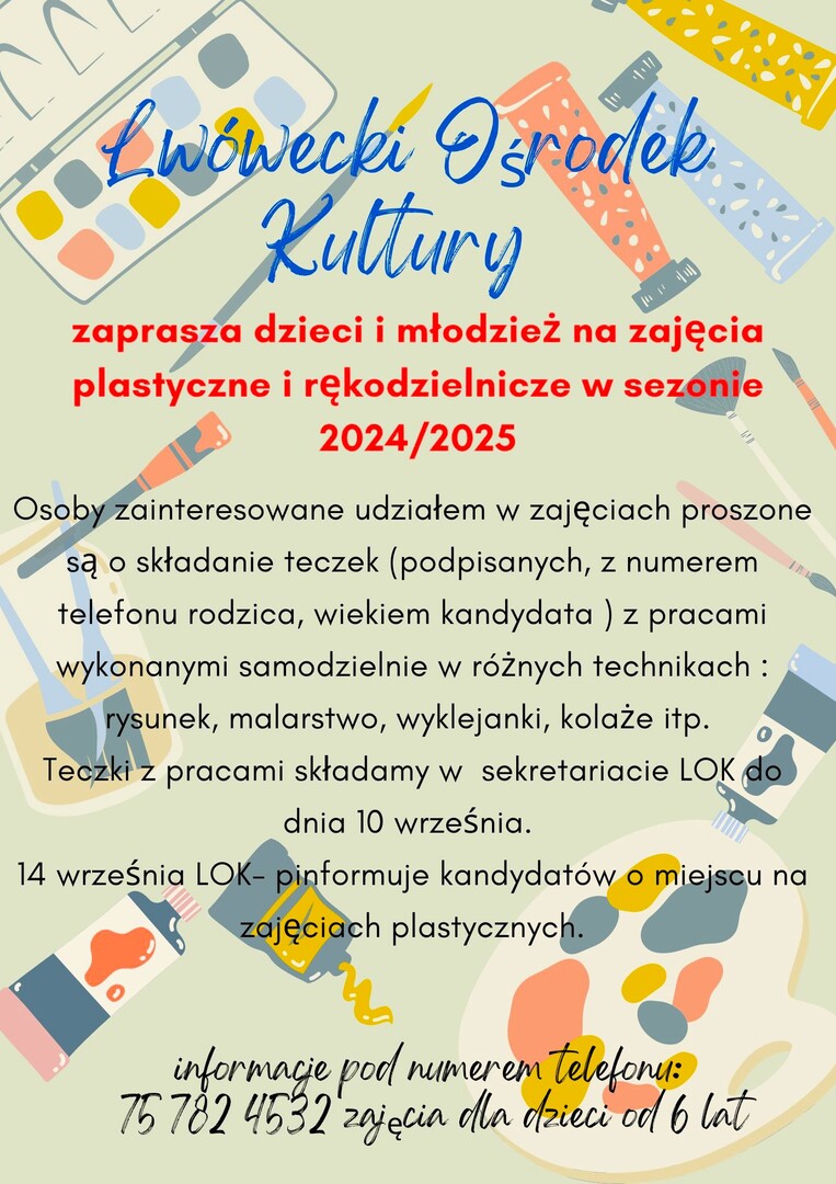 ZAJĘCIA PLASTYCZNE W LOK DLA DZIECI I MŁODZIEŻY