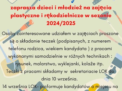 ZAJĘCIA PLASTYCZNE W LOK DLA DZIECI I MŁODZIEŻY