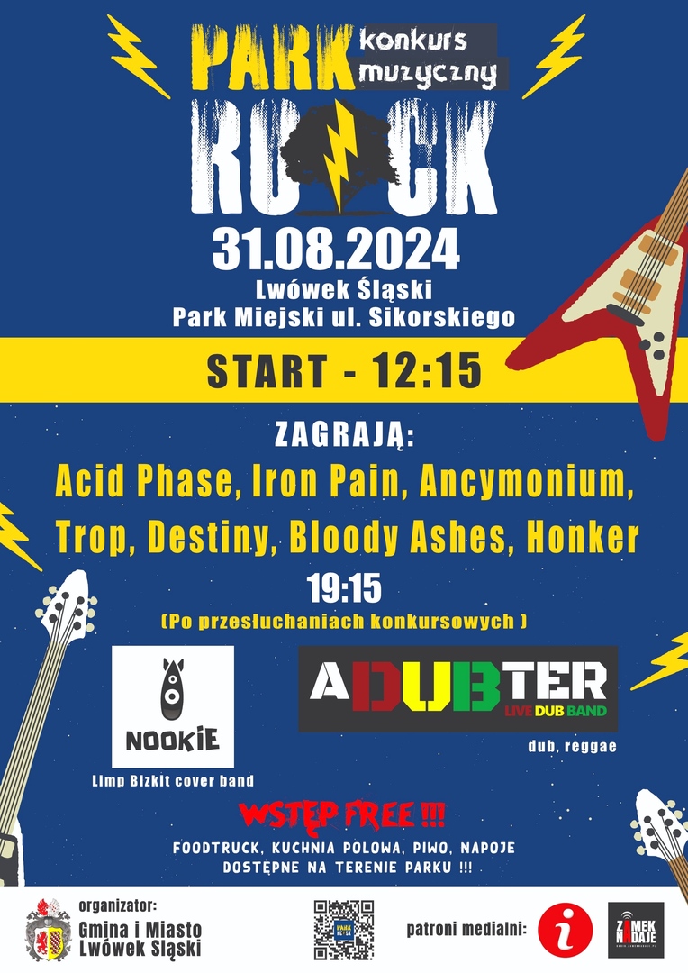 ZAPRASZAMY NA PARK ROCK W PARKU MIEJSKIM
