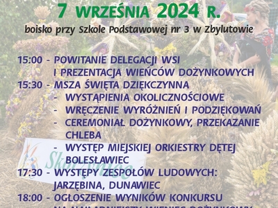 7 WRZEŚNIA ZAPRASZAMY NA DOŻYNKI GMINNE