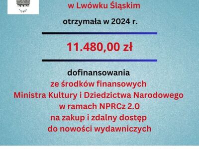 LWÓWECKA BIBLIOTEKA PUBLICZNA OTRZYMAŁA DOFINANSOWANIE