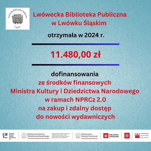 LWÓWECKA BIBLIOTEKA PUBLICZNA OTRZYMAŁA DOFINANSOWANIE