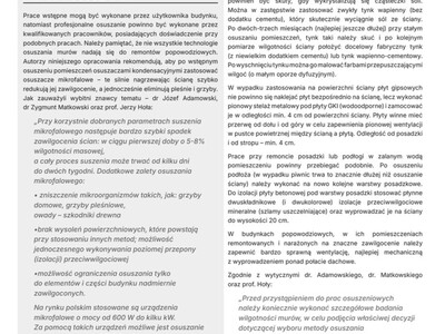 Instrukcja postępowania przy pracach renowacyjnych po zalaniu wodą powodziowa, s. 2