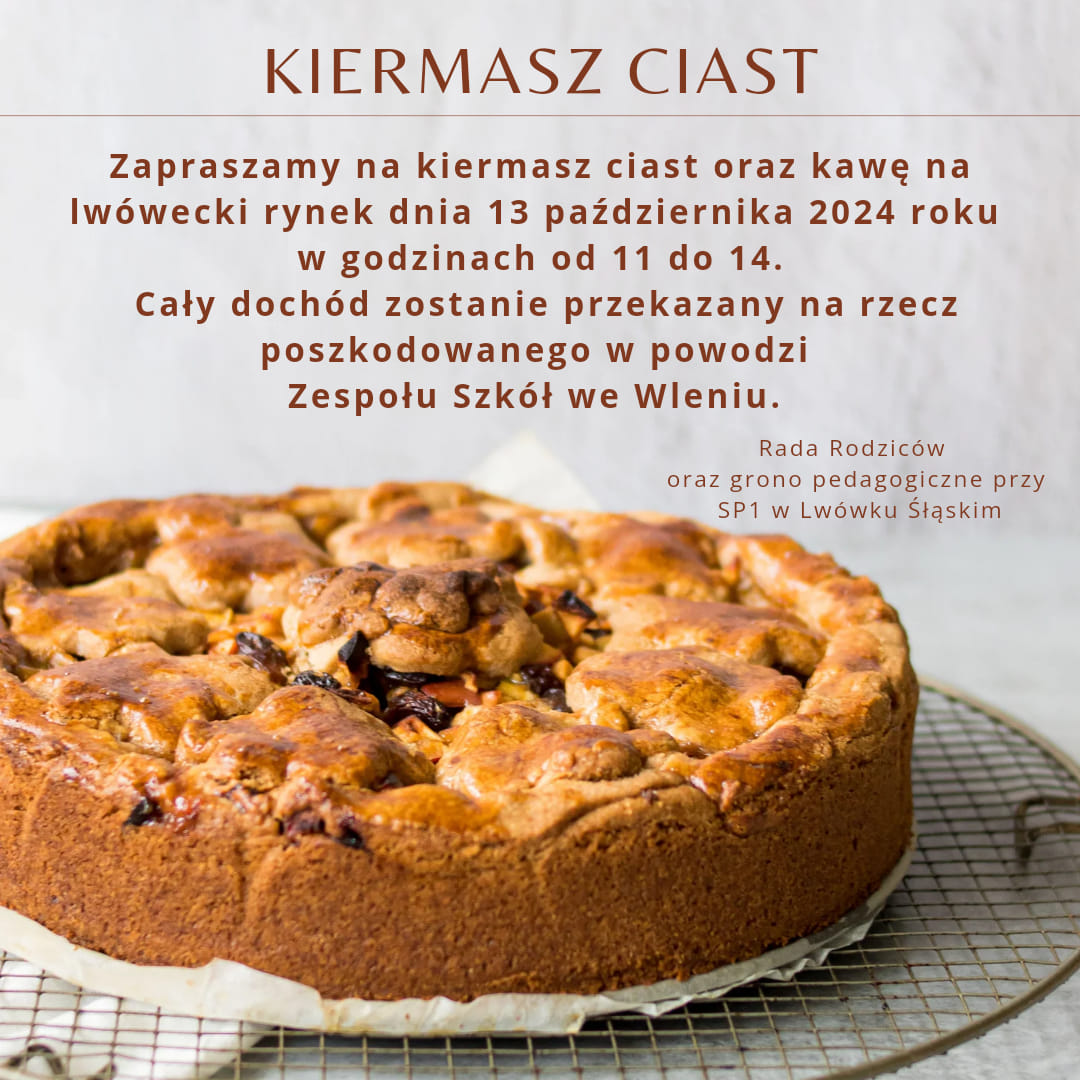 ZAPRASZAMY NA KIERMASZ CIAST DLA POWODZIAN