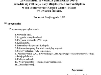 VIII Sesja Rady Miejskiej we Lwówku Śląskim