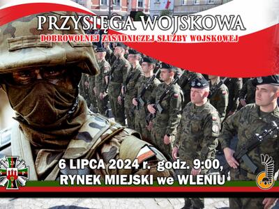 Złożenie przysięgi dobrowolnej zasadniczej służby wojskowej na rynku we Wleniu