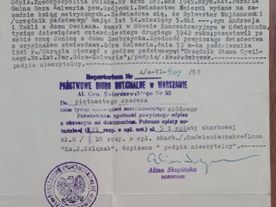 Odpis świadectwa śmierci Sylwestra Wojdanowskiego