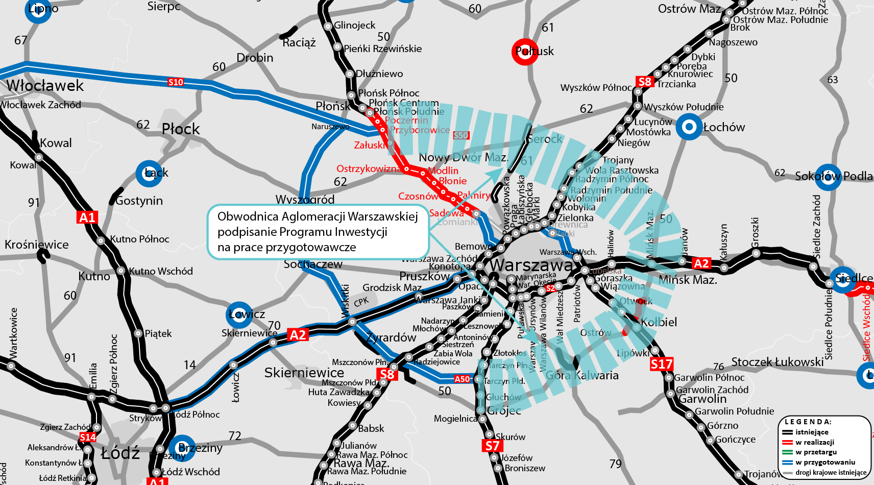 Wraca temat Autostradowej Obwodnicy Warszawy (AOW)