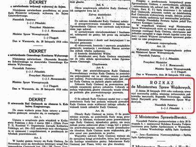 Monitor Polski z 30 listopada 1918 r.