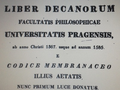 Karta tytułowa „Liber decanorum facultatis philosophicae…”