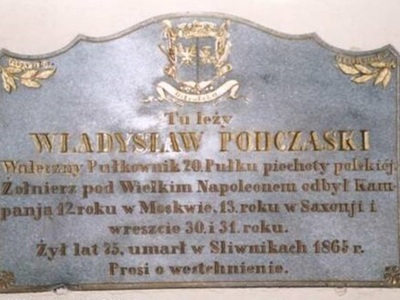 Tablica nagrobna płk. Władysława Podczaskiego, fot. album.wielcy.pl
