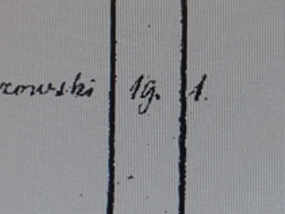 Zapis Bolesława Brzozowskiego w metryce Uniwersytetu Warszawskiego z 1823 r.