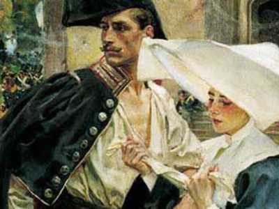 "Opatrywanie rannego żołnierza w 1831 r.", obraz Wojciecha Kossaka