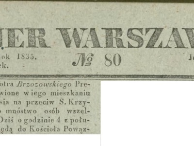 Kurier Warszawski nr 80 z 1835 r.