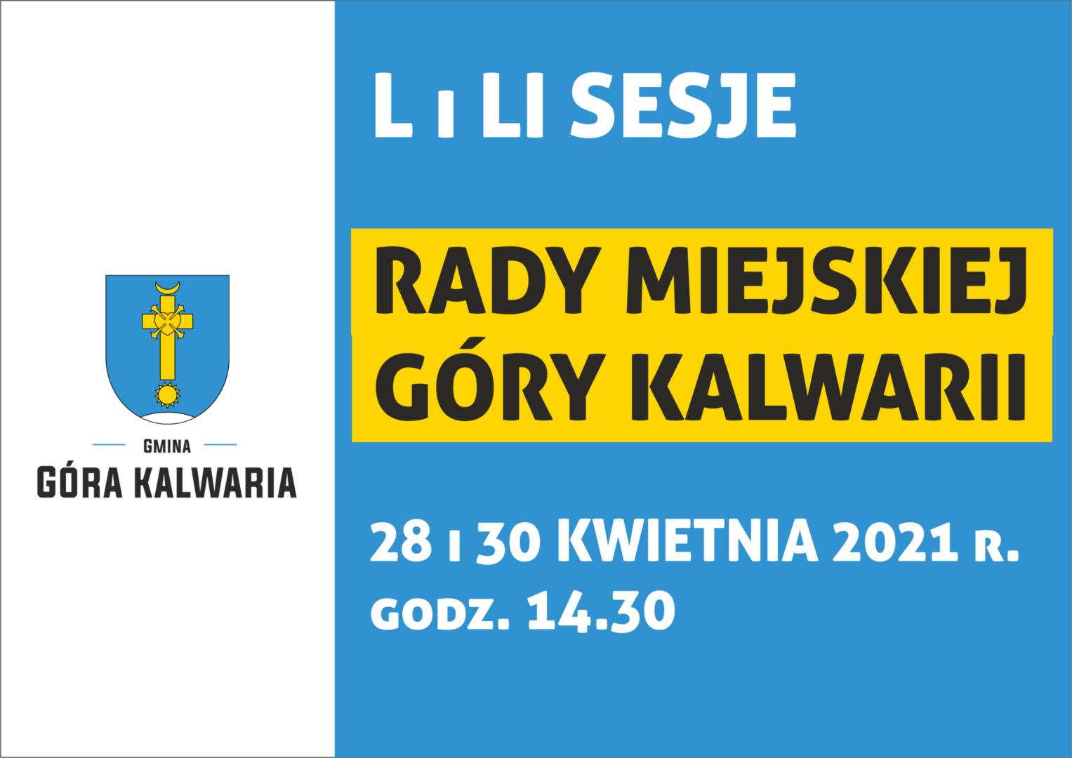 Zawiadomienie o dwóch sesjach Rady Miejskiej