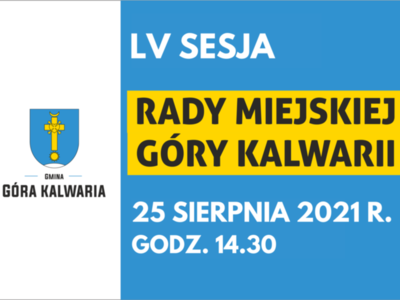 Zaproszenie na LV sesję Rady Miejskiej 