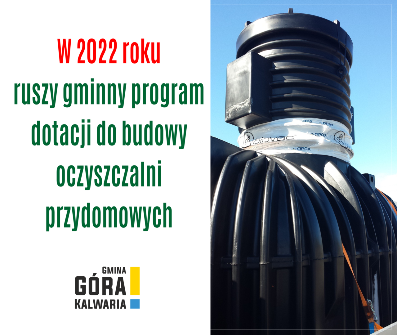 Gminny program dotacji do budowy oczyszczalni przydomowych