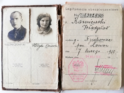Legitymacja ubezpieczeniowa Władysława Karniewskiego