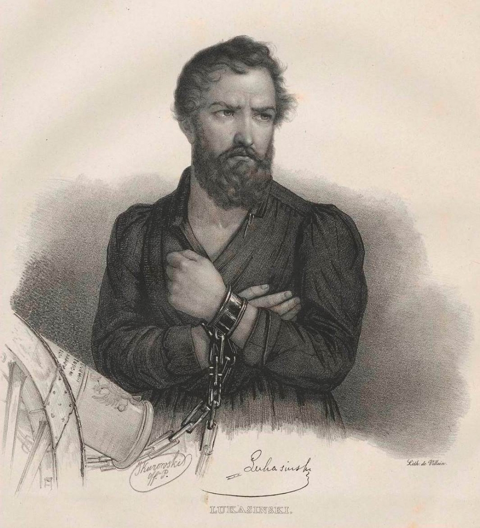 Walerian Łukasiński, ryc. S. Kazimirski ok. 1848 r.