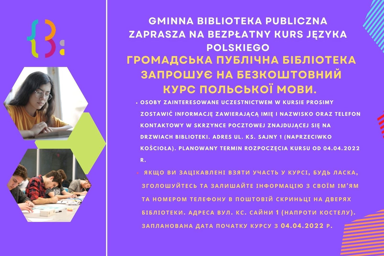 Lekcje języka polskiego dla Ukraińców