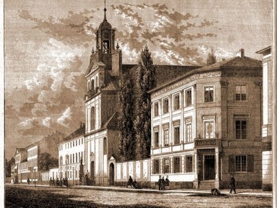 Kościół i klasztor karmelitów na Lesznie w Warszawie, ryc. Tygodnik Ilustrowany nr 328 z1866 r.