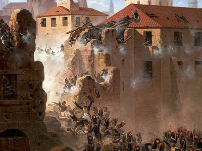Oblężenie Saragossy, obraz J. Suchodolskiego
