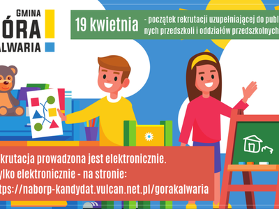 Rekrutacja uzupełniająca do przedszkoli