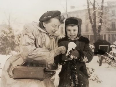 Edward Sitek junior z mamą Ludmiłą