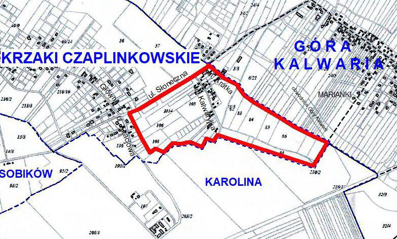 Fragment Krzaków Czaplinkowskich, który zostanie dołączony do miasta Góra Kalwaria