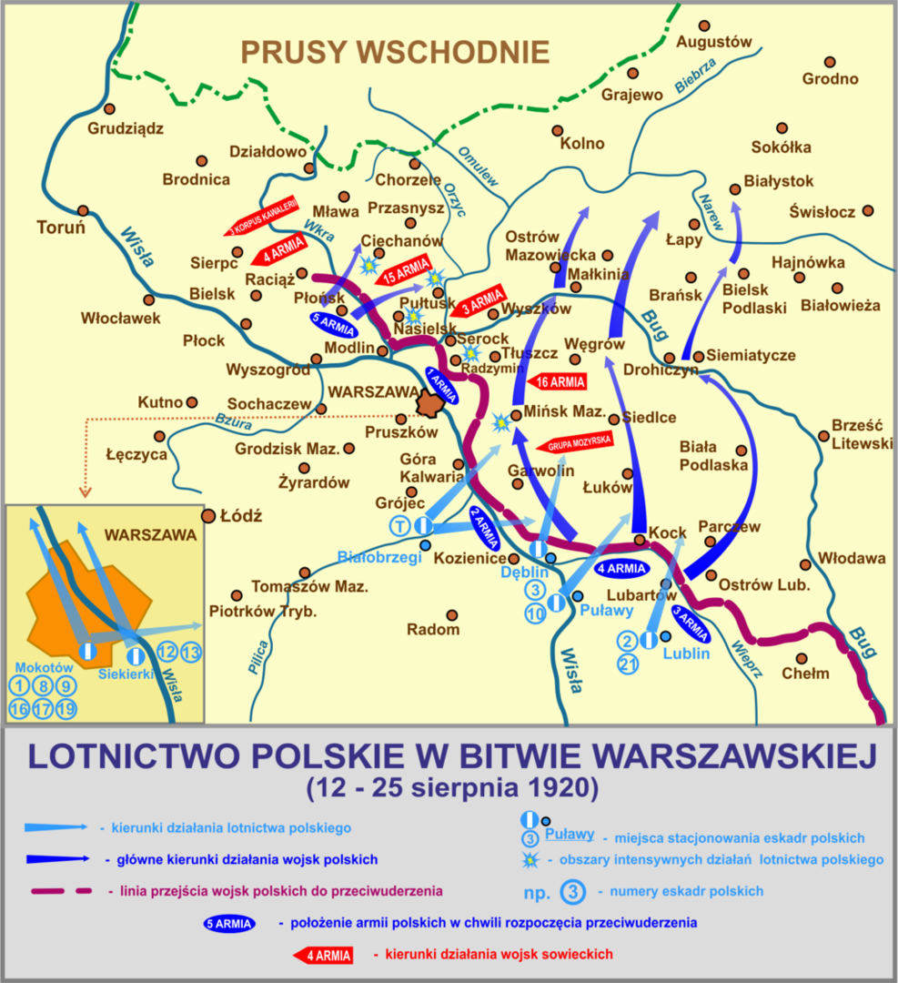 Działania lotnictwa polskiego w Bitwie Warszawskiej, fot. wikimedia