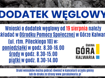 Jak i gdzie wystąpić o dodatek węglowy w naszej gminie