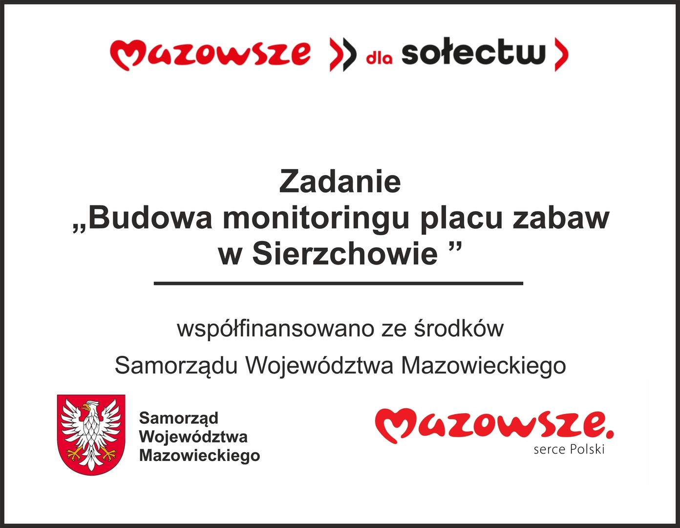 Kamery na placu zabaw w Sierzchowie zamontowane dzięki dotacji z MIAS 2022