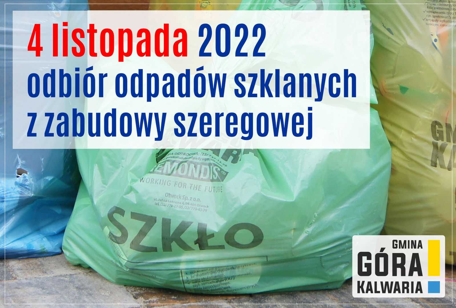 Odbiór odpadów szklanych z zabudowy szeregowej