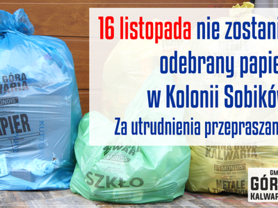 Odbiór odpadów z Kolonii Sobików