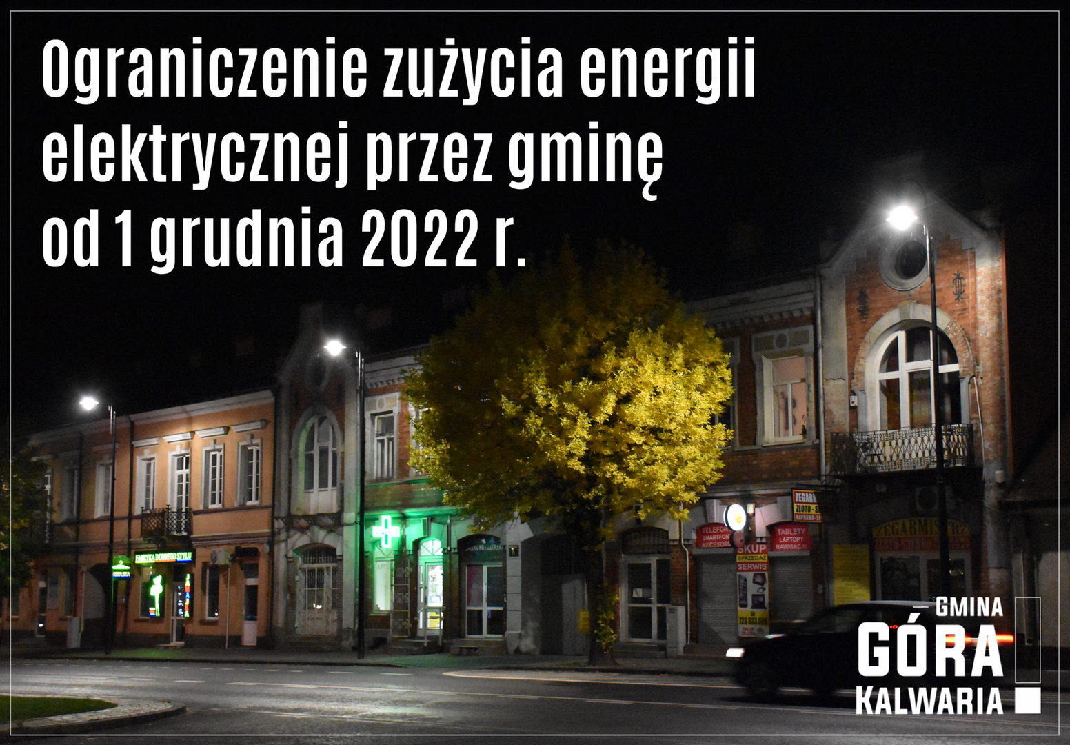 Ograniczenie zużycia prądu w gminie