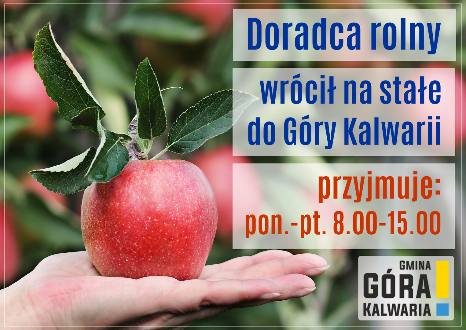 Doradca rolny przyjmuje ponownie w Górze Kalwarii