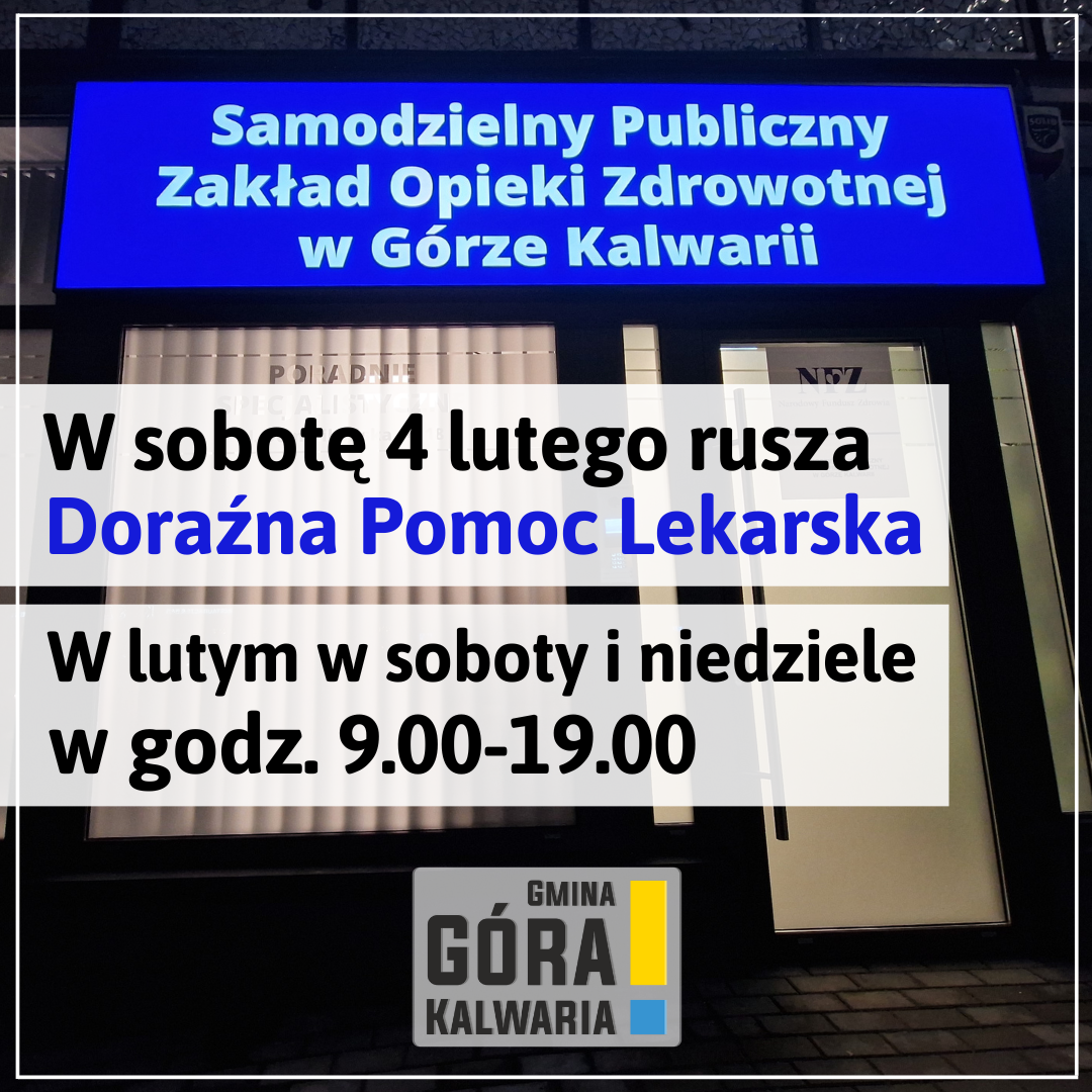Doraźna Pomoc Lekarska ruszy 4 lutego przy ul. Dominikańskiej 14
