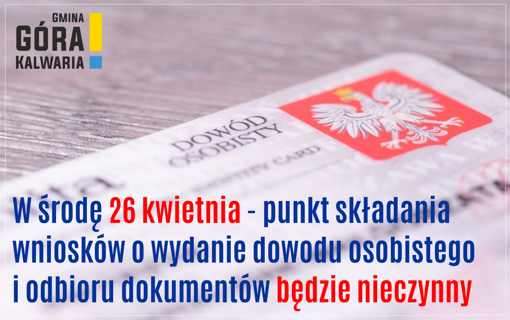 Utrudnienia w punkcie wydawania/ odbioru dowodów osobistych