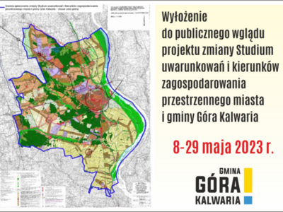 Ogłoszenie o wyłożeniu do publicznego wglądu projektu zmiany Studium