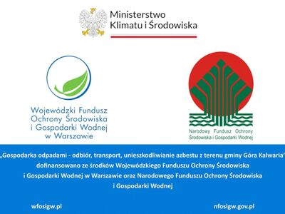 Dotacja na odbiór azbestu z gminy Góra Kalwaria