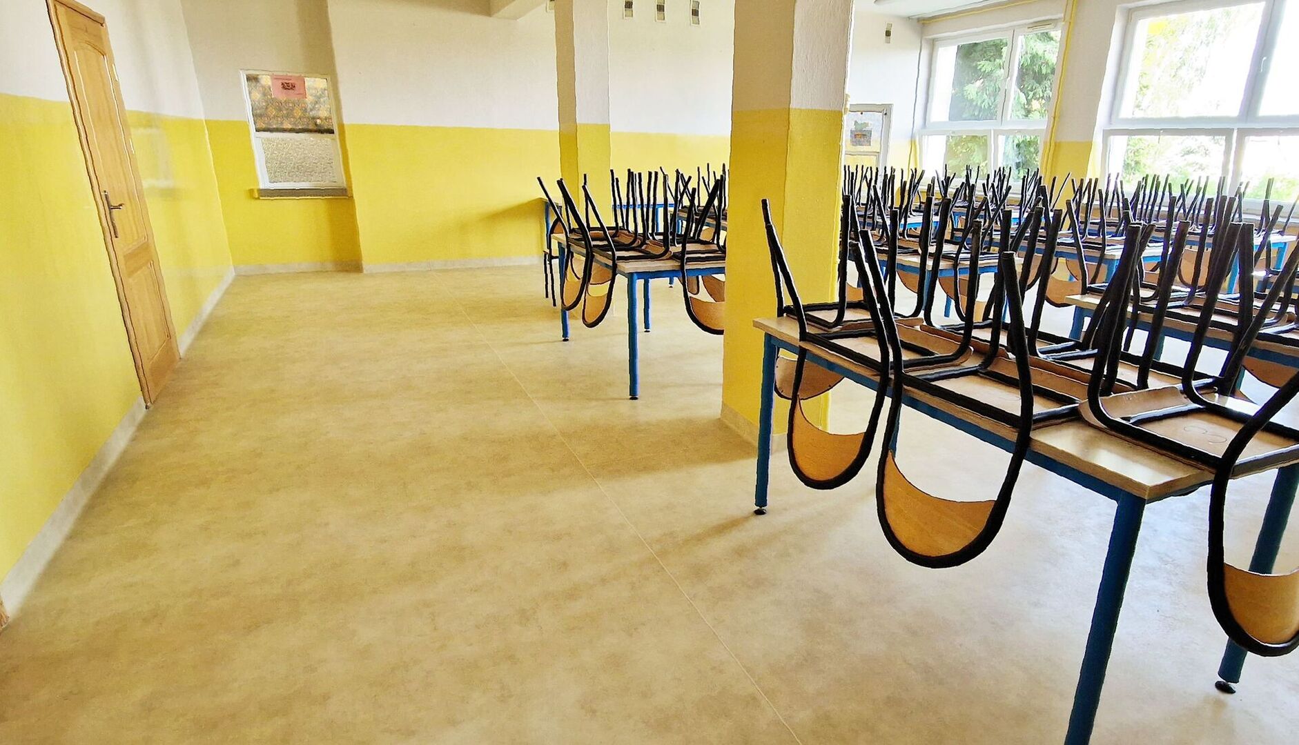 Wyremontowana podłoga stołówki w Szkole Podstawowej nr 2 w Górze Kalwarii