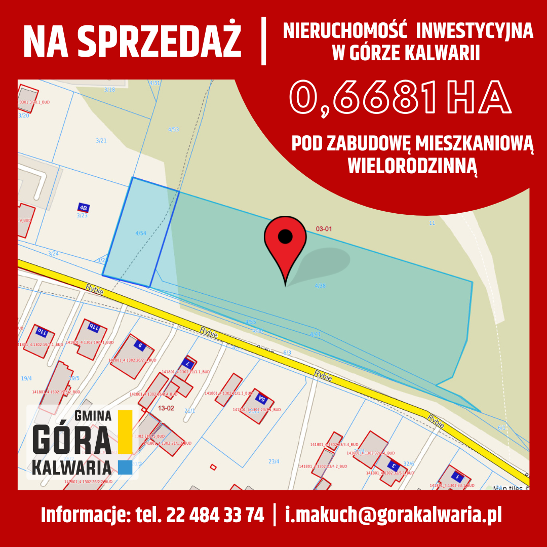Nieruchomość pod budownictwo wielorodzinne przy ul. Rybie na sprzedaż