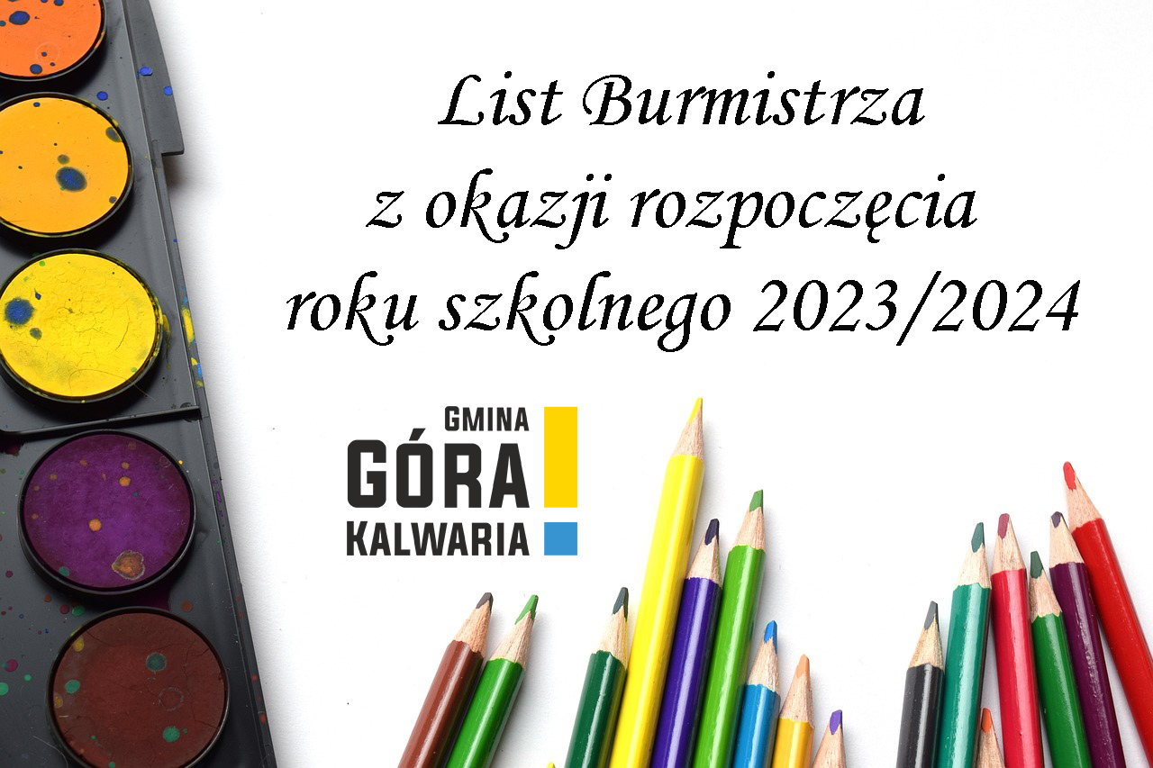 List Burmistrza z okazji rozpoczęcia roku szkolnego 2023/2024 
