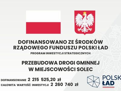 Gmina otrzyma ponad 2 mln zł na przebudowę drogi w Solcu