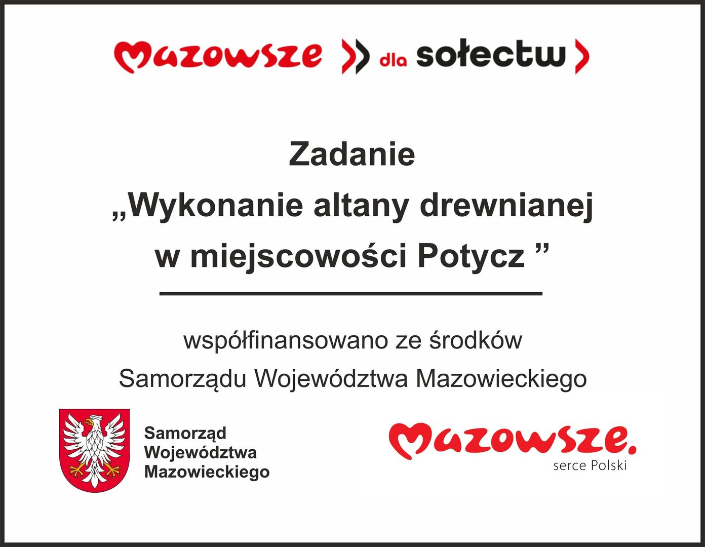 Nowo powstała altana w Potyczy - dofinansowana z Mazowieckiego Instrumentu Aktywizacji Sołectw