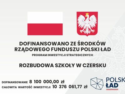 Rozbudowa szkoły w Czersku - otrzymaliśmy wysokie dofinansowanie 