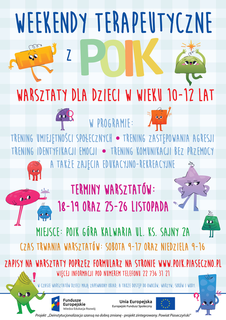 Sobotnio-niedzielne warsztaty terapeutyczne dla dzieci 