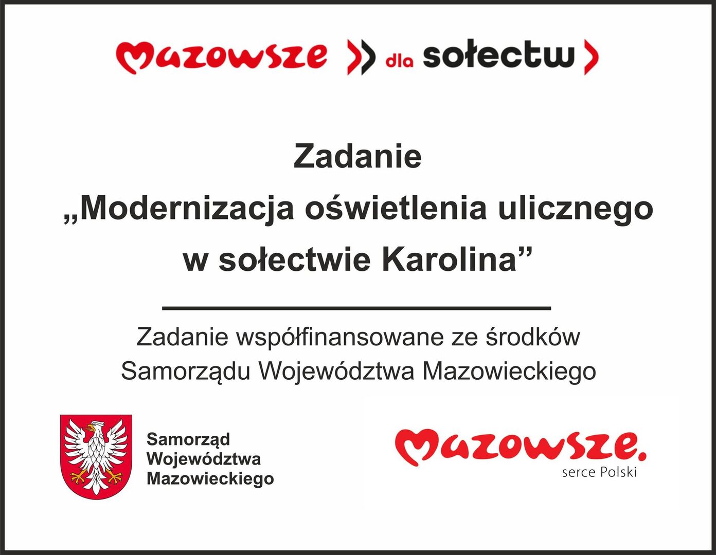 Nowe lampy uliczne w sołectwie Karolina