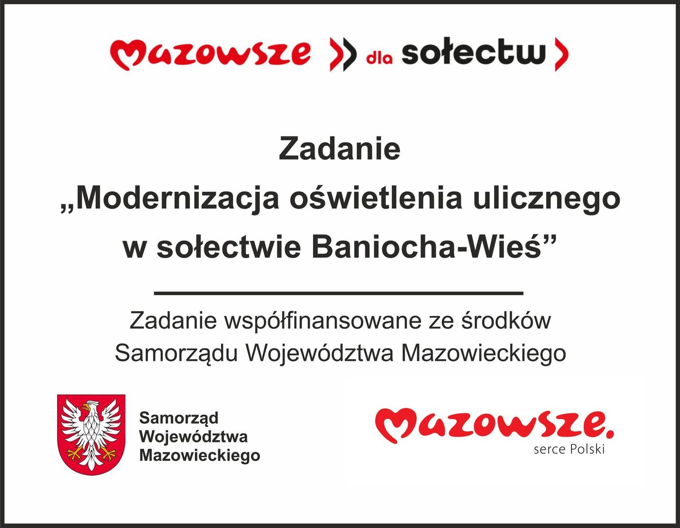 Nowoczesne lampy w sołectwie Baniocha Wieś