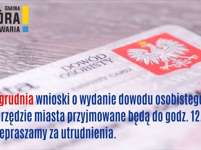 W czwartek po dowód osobisty do godz. 12.00
